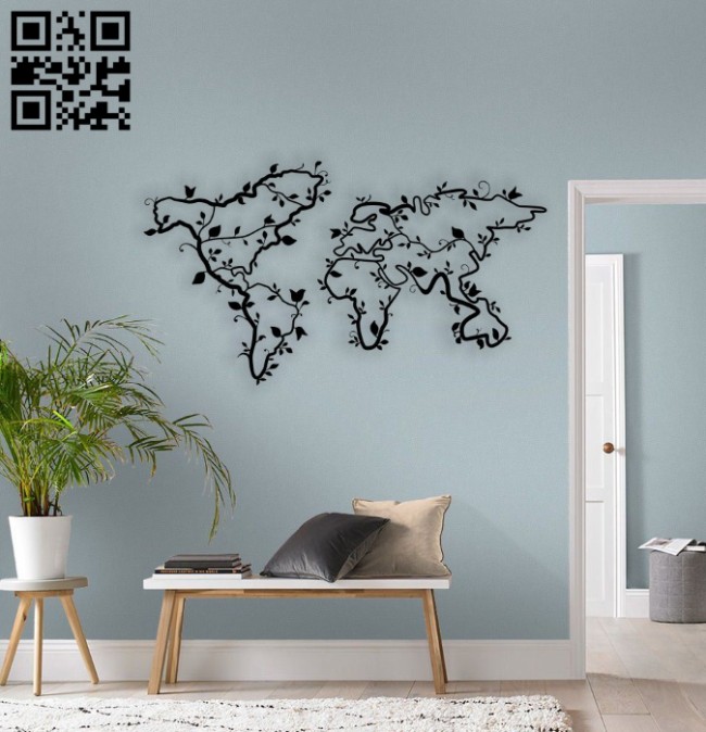 World map E0014367 file cdr and dxf free vector download for laser cut plasma