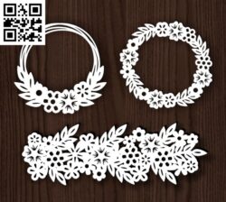 Wreath E0014230 file cdr and dxf free vector download for laser cut plasma
