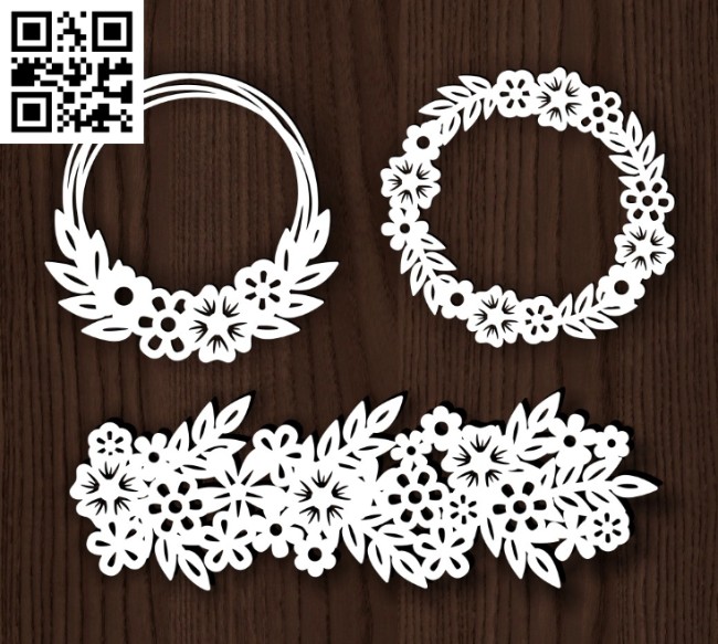 Wreaths E0014230 file cdr and dxf free vector download for laser cut plasma
