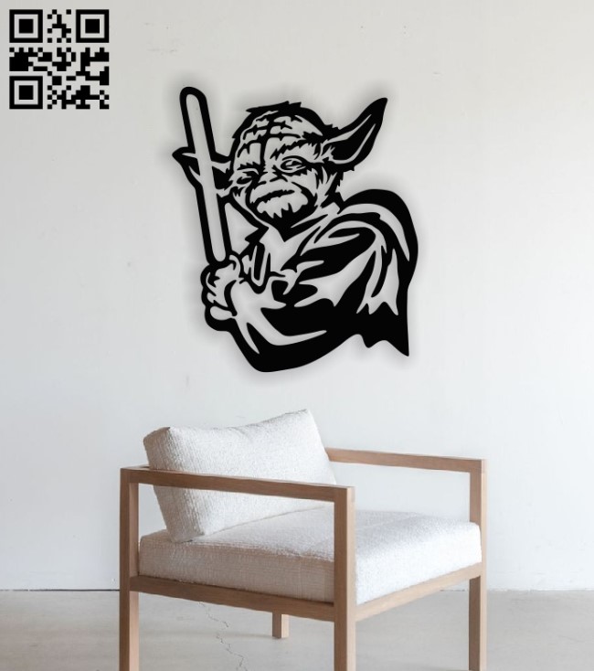 Yoda with a light E0014181 file cdr and dxf free vector download for laser cut plasma