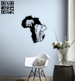 Africa Map wall decor E0014687 file cdr and dxf free vector download for laser cut plasma