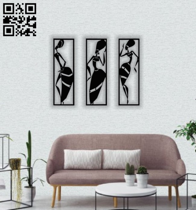 African women wall decor E0014506 file cdr and dxf free vector download for laser cut