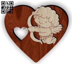 Angel with heart E0014839 file cdr and dxf free vector download for laser cut