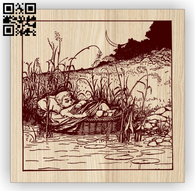 Baby on the river E0014530 file cdr and dxf free vector download for laser engraving machine