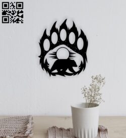 Bear paw E0014662 file cdr and dxf free vector download for laser cut plasma