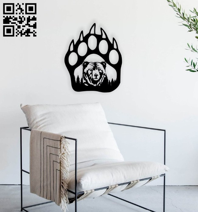 Bear paw E0014665 file cdr and dxf free vector download for laser cut plasma