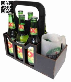 Beer holder E0014646 file cdr and dxf free vector download for laser cut