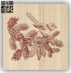 Bird on a branch E0014598 file cdr and dxf free vector download for laser engraving machine