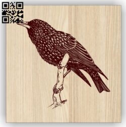 Bird on a branch E0014697 file cdr and dxf free vector download for laser engraving machine