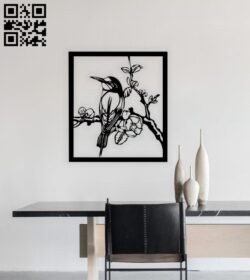 Bird on a branch wall decor E0014720 file cdr and dxf free vector download for laser cut plasma