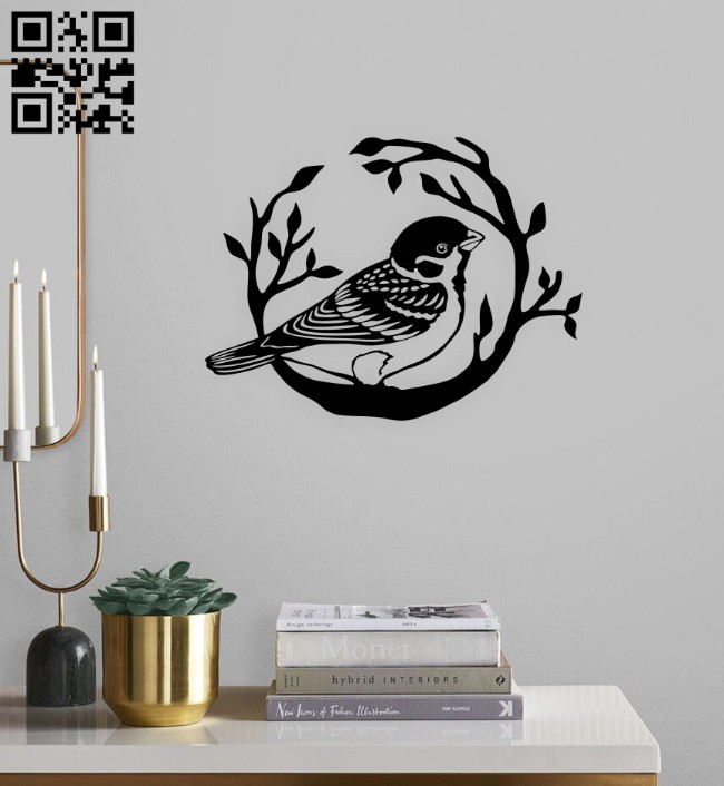 Bird wall decor E0014764 file cdr and dxf free vector download for laser cut plasma