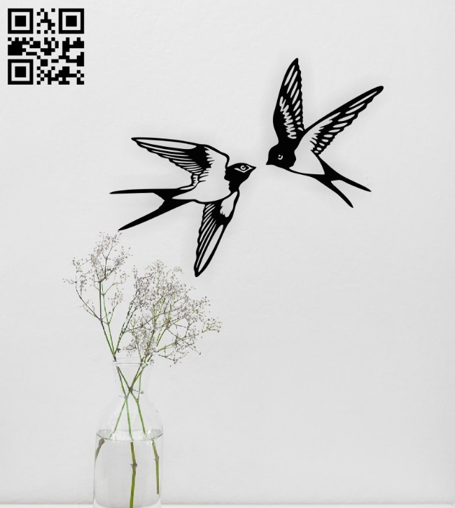 Birds wall decor E0014832 file cdr and dxf free vector download for laser cut plasma