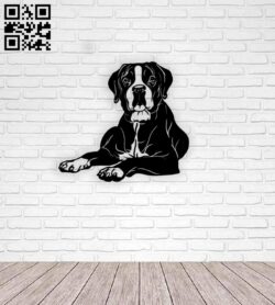 Boxer dog wall decor E0014609 file cdr and dxf free vector download for laser cut plasma
