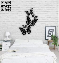 Butterflies wall decor E0014524 file cdr and dxf free vector download for laser cut plasma
