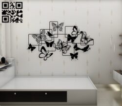 Butterflies wall decor E0014612 file cdr and dxf free vector download for laser cut plasma