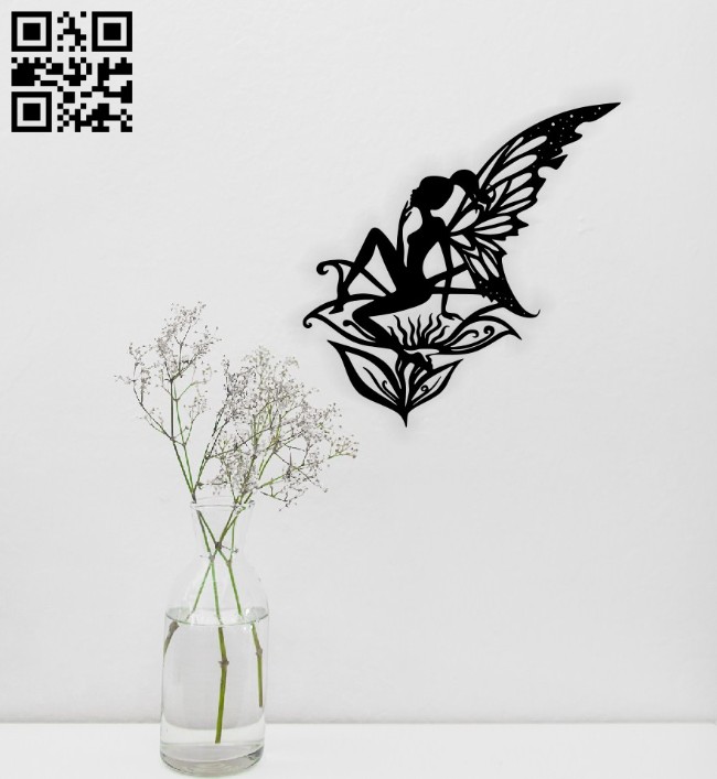 Butterfly fairy wall decor E0014791 file cdr and dxf free vector download for laser cut plasma
