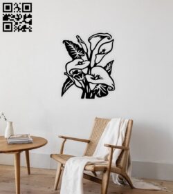 Calla lily wall decor E0014722 file cdr and dxf free vector download for laser cut plasma