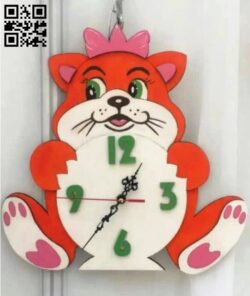 Cat clock E0014819 file cdr and dxf free vector download for laser cut
