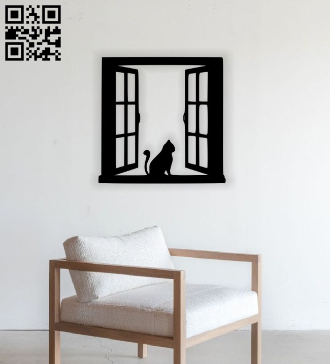 Cat on the window E0014487 file cdr and dxf free vector download for laser cut plasma