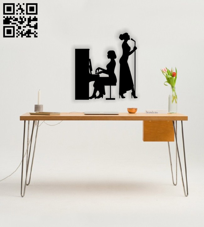 Concert piano wall decor E0014604 file cdr and dxf free vector download for laser cut plasma