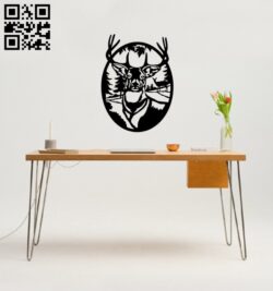 Deer forest wall decor E0014743 file cdr and dxf free vector download for laser cut plasma