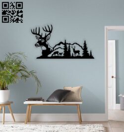 Deer wall decor E0014650 file cdr and dxf free vector download for laser cut plasma