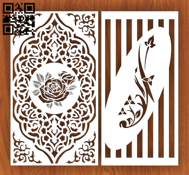 Design pattern screen panel E0014591 file cdr and dxf free vector download for laser cut cnc