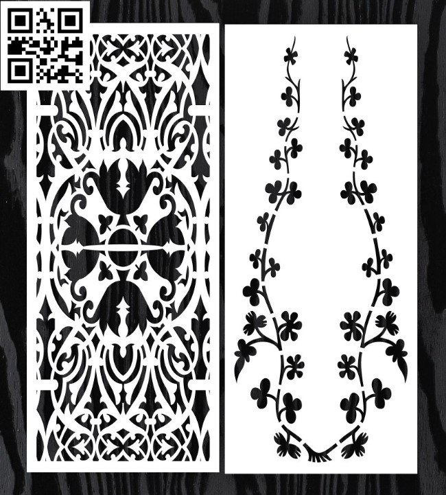 Design pattern screen panel E0014825 file cdr and dxf free vector download for laser cut CNC