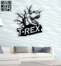 Dinosaur wall decor E0014749 file cdr and dxf free vector download for laser cut plasma