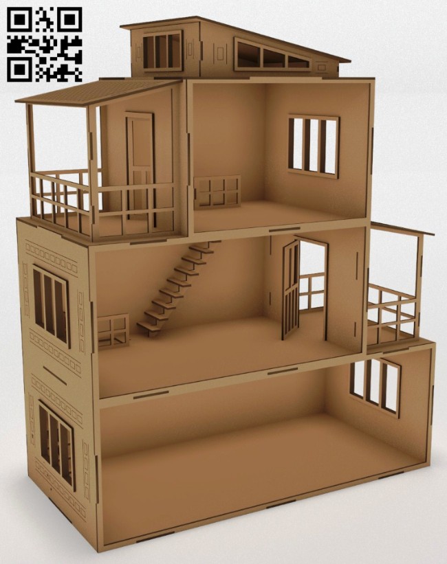 Doll house E0014614 file cdr and dxf free vector download for laser cut
