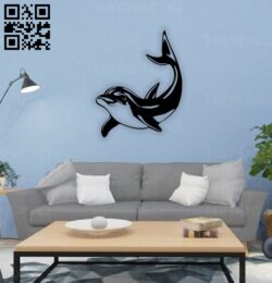 Dolphin wall decor E0014568 file cdr and dxf free vector download for laser cut plasma