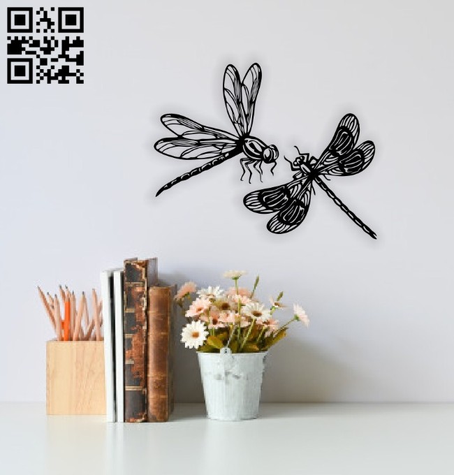 Dragonfly wall decor E0014652 file cdr and dxf free vector download for laser cut plasma