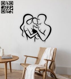 Family wall decor E0014782 file cdr and dxf free vector download for laser cut plasma