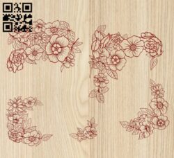 Flowers E0014600 file cdr and dxf free vector download for laser engraving machine