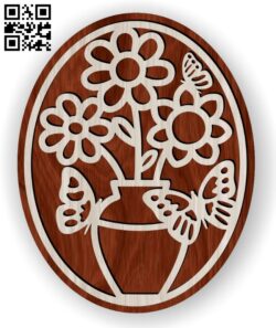 Flowers and butterflies E0014759 file cdr and dxf free vector download for laser cut
