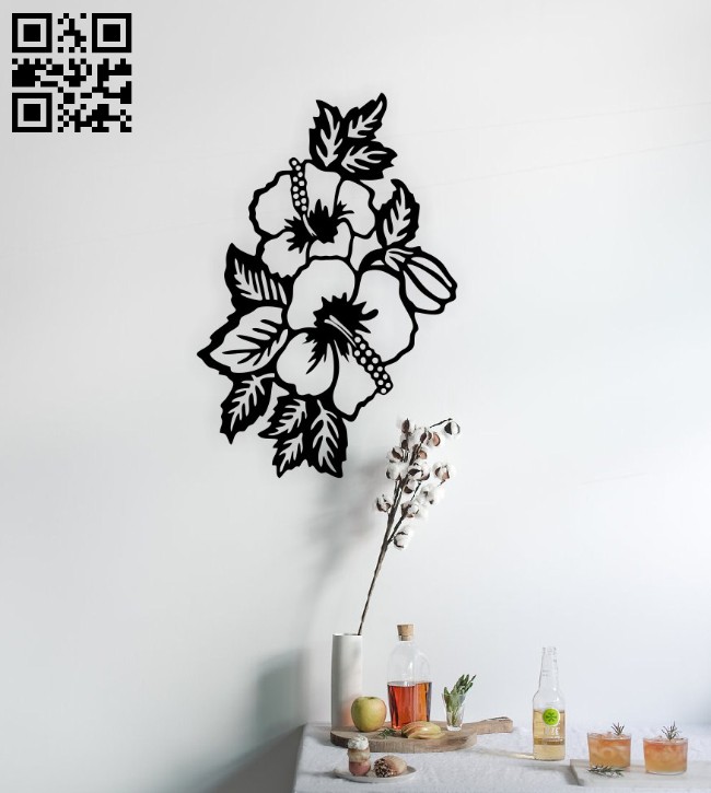 Flowers wall decor E0014834 file cdr and dxf free vector download for laser cut plasma