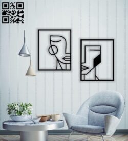 Geometric faces wall decor E0014526 file cdr and dxf free vector download for laser cut plasma