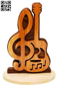 Guitar music E0014674 file cdr and dxf free vector download for laser cut
