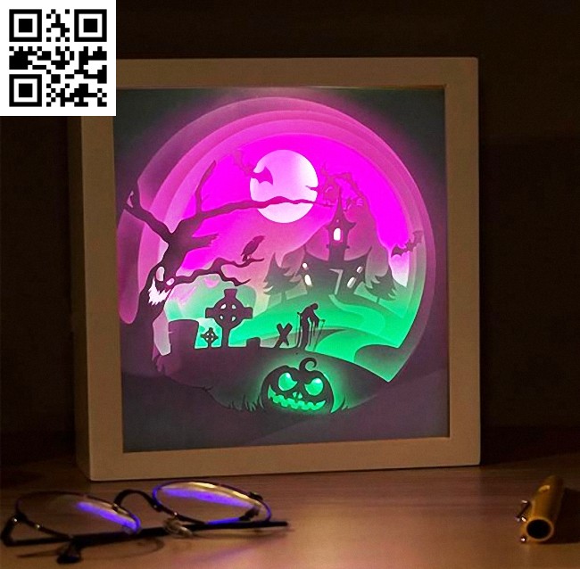 Halloween light box E0014677 file cdr and dxf free vector download for laser cut (resized)