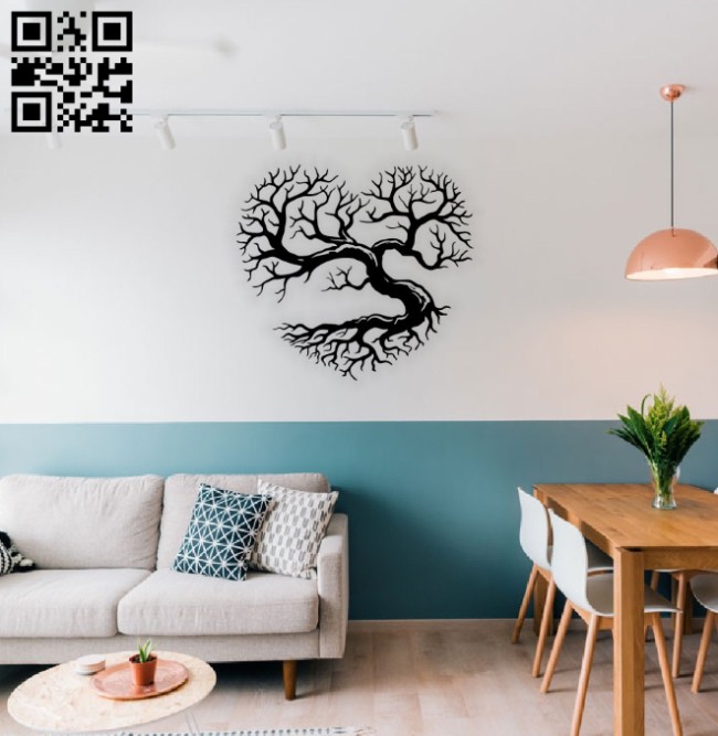 Heart tree wall decor E0014578 file cdr and dxf free vector download for laser cut plasma