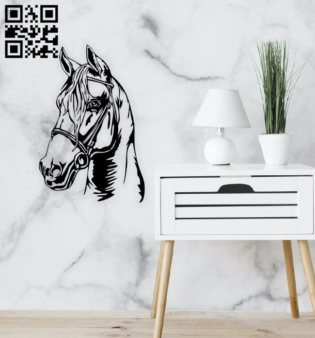 Horse wall decor E0014689 file cdr and dxf free vector download for laser cut plasma
