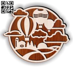 Hot air balloon E0014503 file cdr and dxf free vector download for laser cut