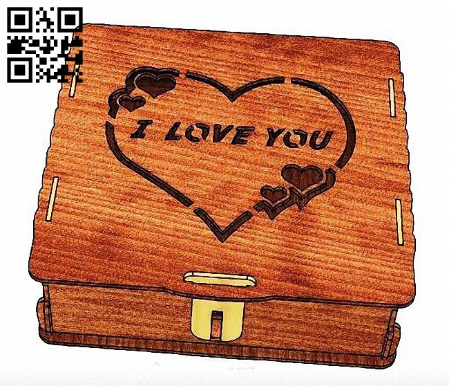 I love you box E0014624 file cdr and dxf free vector download for laser cut