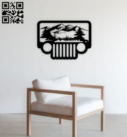 Jeep scene wall decor E0014737 file cdr and dxf free vector download for laser cut plasma