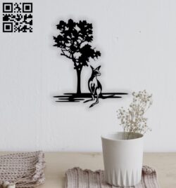 Kangaroo wall decor E0014648 file cdr and dxf free vector download for laser cut plasma