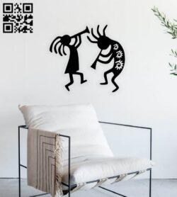 Kokopelli wall decor E0014816 file cdr and dxf free vector download for laser cut plasma