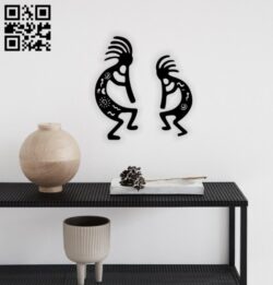 Kokopelli wall decor E0014817 file cdr and dxf free vector download for laser cut plasma