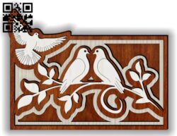 Layered dove E0014504 file cdr and dxf free vector download for laser cut