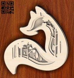 Layered fox E0014854 file cdr and dxf free vector download for laser cut