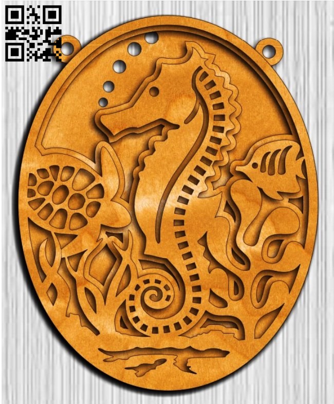 Layered sea horse E0014502 file cdr and dxf free vector download for laser cut